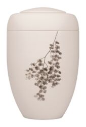 Magusa B0700 Grafik-Urne cremeweiss Orchidee klein