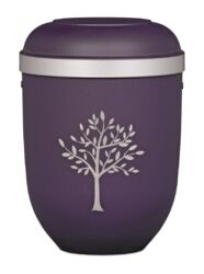 Magusa H21330 B-SI Naturstoff, Violett Velour, Silberrand, Moderner Baum