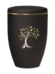 Magusa H27080 Naturstoff, Anthrazit Velour, Baum Art Decor Gold Weiss verspiegelt, Goldband