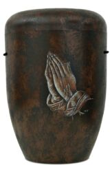 Magusa I1010B Naturstoff braun - antik betende Hände, handgemalt