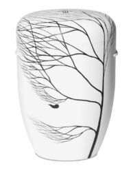 Magusa IFW1657B Naturstoff, DIAMANT, weiß matt, Motiv Vom Winde verweht, handbemalt, mit Friedwald-Logo