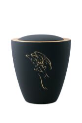 Magusa V6489EN-M Keramik, Edition Modena Ceramica, Tiefschwarz, Dekorstreifen altgold, Motiv Engel